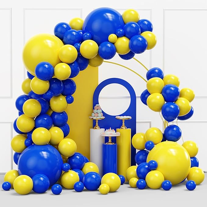 YMSZ Blue and Yellow Balloons Arch Kit, Graduation, Baby Shower Party by YMSZ