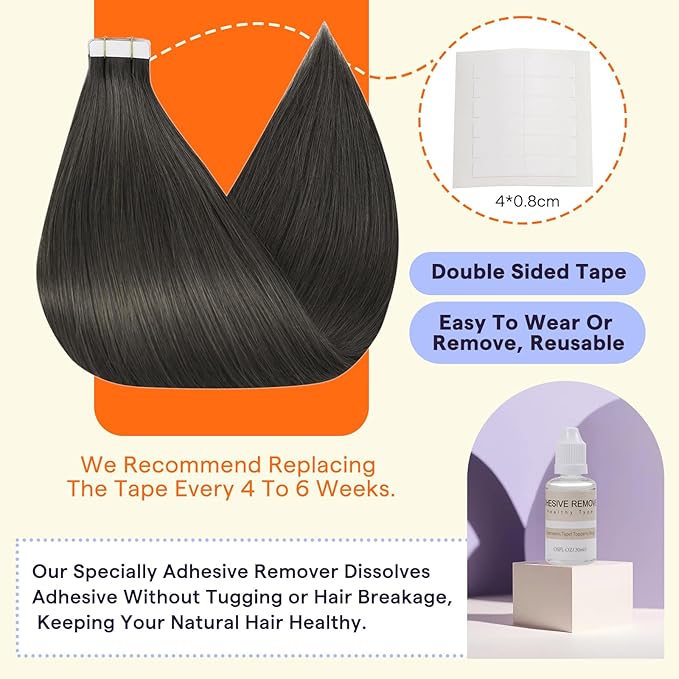Full Shine Hair Extensions Tape in 24 Inch Color 1C Mocha Brown Tape in Extensions Real Human Hair Seamless Skin Weft 20 Pieces Natural Extensions for Women Real Hair 50 Grams Add Length