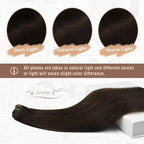 Ve Sunny Clip in Human Hair Extensions, Clip on Hair Extensions for Women, Dark Brown Clip in Hair Extensions Long Straight Hair Extensions 7pcs 120g 24inch