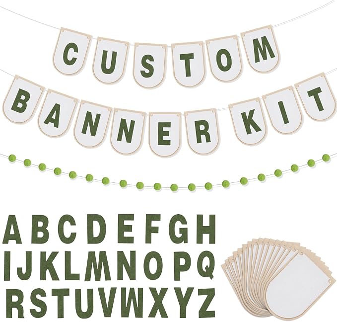 Hahafelt 125 Pcs Make Your Own Banner Kit Personalized Handmade Name Scallop by Hahafelt