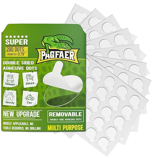 280 Pcs Double Sided Adhesive Dots, 0.79" Clear Removable Sticky Adhesive by PAGFAER