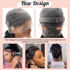 360 Lace Front Wigs Human Hair Body Wave 200% Density Upgraded Hidden Straps 360 HD Full Lace Wigs Human Hair With Drawstring Pre Plucked With Baby Hair for Women Natural Black(28inch)