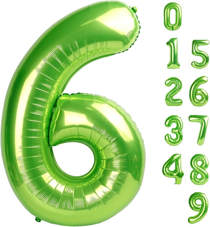 6 Balloon Number 40 Inch Light Green Balloons by Mluchee