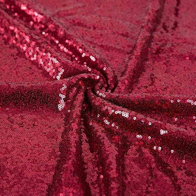 JYFLZQ Burgundy Sequin Backdrop Curtains 6ft x 8ft 1 Panel Glitter Photo Booth - Image 5