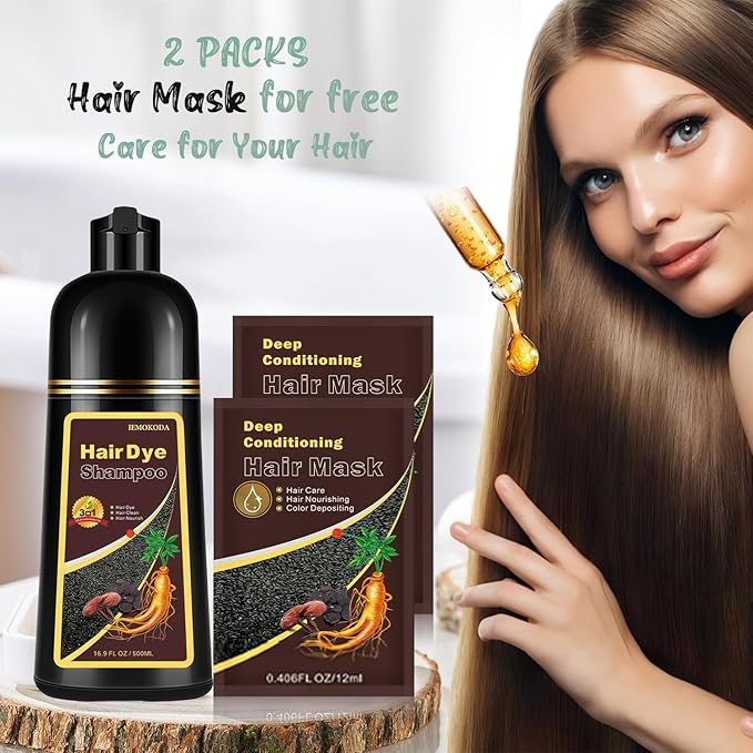 Fvquhvo Wine Red Hair Dye Shampoo 3 in 1 - 16.9 fl oz / 500 ml