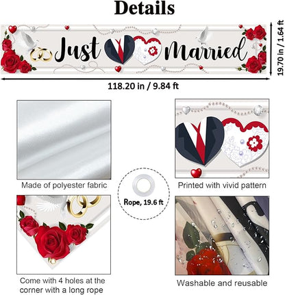 Labakita Large Just Married Banner, Wedding Ceremony Front Yard Sign, Wedding - Image 2