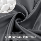 Adubor Mulberry Silk Pillowcase 2 Pack Pillow Cases for Hair and Skin with Hidden Zipper, Both Side 23 Momme Silk, 900 Thread Count, (20x26 inches, Standard Size, Space Grey)