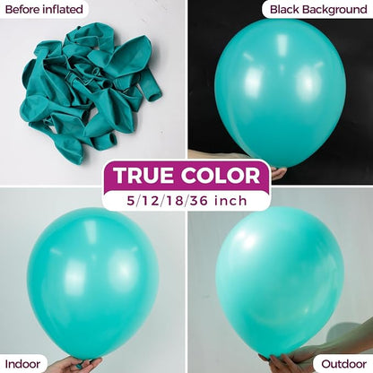 Bezente Teal Balloons 18 Inch 30 Pack Latex Large Thick | Teal Balloons Big - Image 2