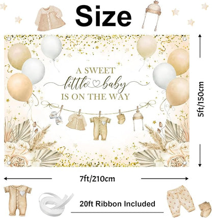 Boho Baby Shower Banner Neutral Gold Baby Shower Party Decorations A Sweet - Image 4