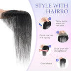 Hairro Clip On Bangs Human Hair Bangs Hair Clip In Bangs 3D 360°Cover Topper With Bangs Wispy Air Bangs Hair Pieces Fake Bangs For Women 8 Inches 10g #01 Dark Black