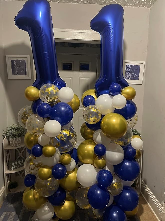 Number Balloons Blue Number 1 for 1 11 Birthday Party Decorations, 40 Inch | - Image 3