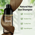 Light Brown Hair Dye Shampoo for 100% Gray Coverage - 3 IN 1 Hair Color Shampoo with Argan Oil & Ginseng, Ammonia & Paraben Free, Long Lasting Semi-Permanent Natural Color for Women & Men (500ml)