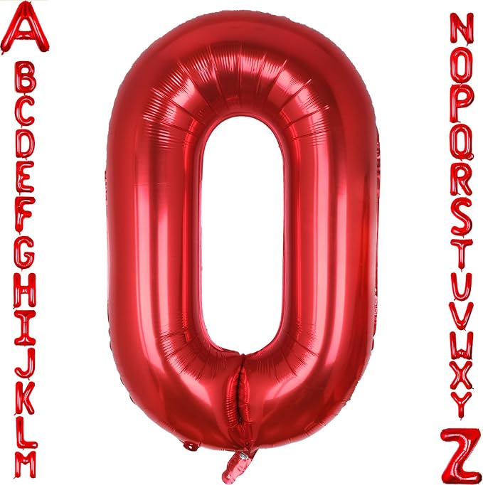 AULE 40 Inch Red O Balloon Letter Foil A-Z Birthday Big Alphabet | Birthday by AULE