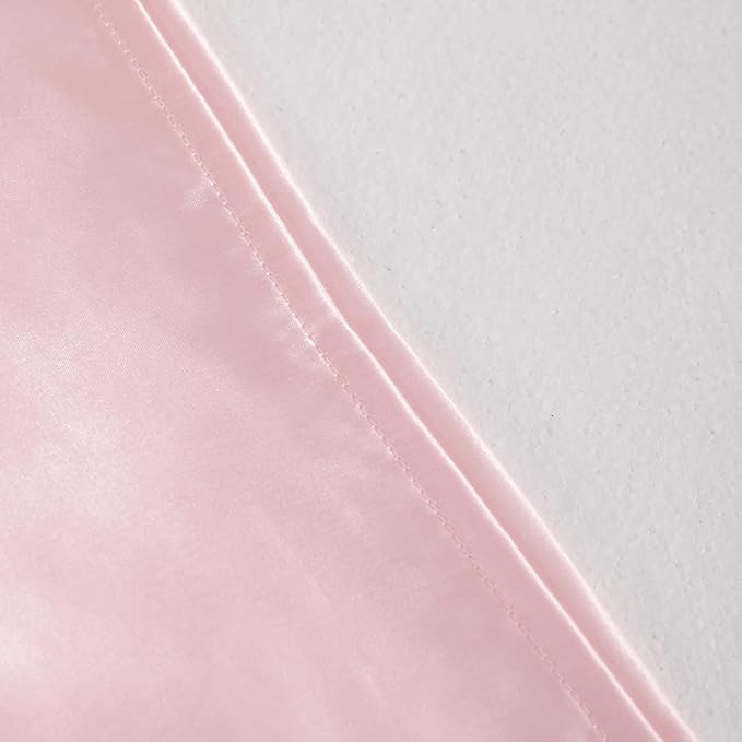 NTBAY 12 Pack Satin Queen Pillowcases for Hair and Skin, Luxurious and Silky Pillow Cases with Envelope Closure, 20 x 30 Inches, Light Pink