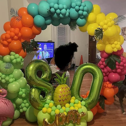 40 Inch Green Large Number Balloons Set 0-9, Self Inflate Foil Number 0 Helium - Image 5