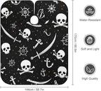 Women's Fashion Hair Cutting Cape with Adjustable Closure Barber Cape Nautical Anchor Pirate Skulls