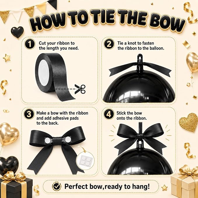 Black Round Foil Balloons - Image 3