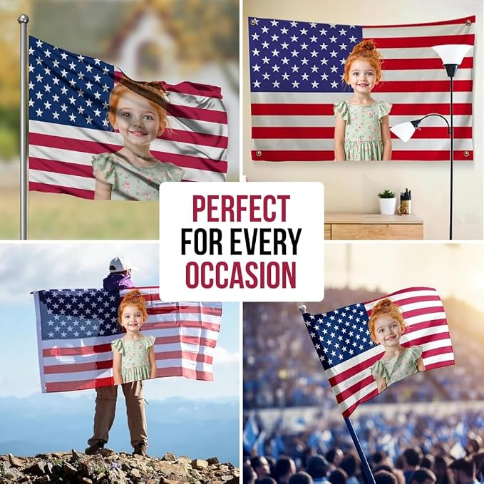 Custom Flag with Face on It by DreamController; Personalized American Flag with - Image 5