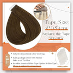 Full Shine Tape in Human Hair Extensions Color 4 Medium Brown Hair Extensions Real Human Hair 22Inch Long Invisible Skin Weft 100G 40Pcs Soft Straight Extension Add Length