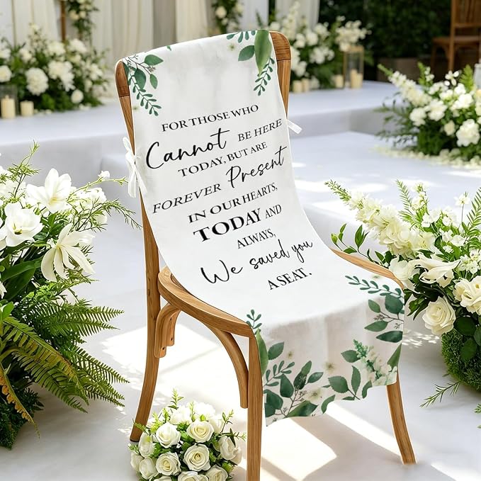In Loving Memory Wedding Chair Sign- Floral Memorial Reserved Sgns - Image 2