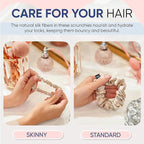 Blissy Silk Scrunchies (3 Pack) - 100% Pure Mulberry Silk - 22 Momme 6A High-Grade Fibers Scrunchie for Straight & Curly Hair - Preventing Breakage, Tangling, & Creasing (Champagne Regular)