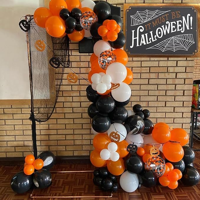 Halloween Balloons Black Orange Balloons Set - Image 5