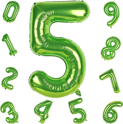 Green Number 5 Balloon for Girls Boys, 40 Inch Large Number 0-9 Foil Mylar - Image 9