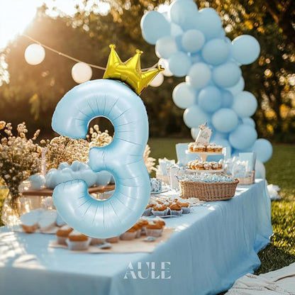 AULE 40 Inch Big Light Blue 3 Balloon Number - Image 6