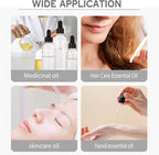 2 oz Glass Dropper Bottles,4 Pack 60ml Empty Reusable Leak Proof Thick Tincture Bottles for Essential Oils,Hair Oil,Liquids,Laboratory,Pharmacist Bottle,Massage,Perfumery Aromatherapy