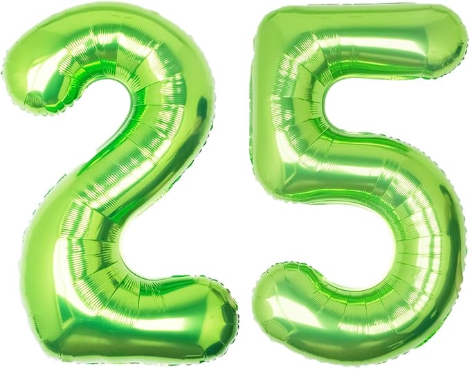 40 Inch Green Number 25 Balloon Lime Big Large Helium Number 0-9 | Giant by SULALABOO