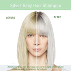 Fvquhvo Silver Gray Hair Dye Shampoo, Hair Color Shampoo for Women Men, Long Lasting Silver Grey Hair Dye, Champu Para Canas, Colors in Minutes, Easy to Use, 16.90 Fl Oz