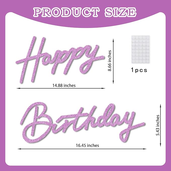 TONIFUL Happy Birthday Sign for Backdrop - Image 2