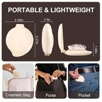 Folding Hair Brush with Mirror for Women Men and Kids，Portable Compact Hair Brush for Purse Pocket Bags, Travel Size Foldable brush with Case, Easy to Carry(Beige)