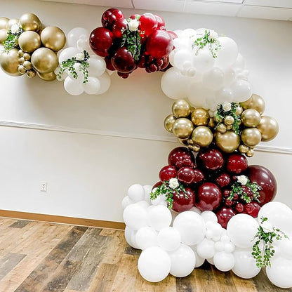 Voircoloria 130pcs Burgundy Balloons Garland Arch Kit, 18 12 10 5 Inch | - Image 4