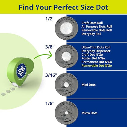 Glue Dots, Removable Dots Dot N' Go Dispenser, Double-Sided, .38 Inch, 200 Dots - Image 4