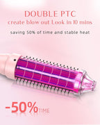 DORISILK Infrared Thermal Hair Brush for Sleek, Shiny Hair，1.5inch Heated Round Volumizer Faster Blowout, 5-Temp，Heated Round Brush for Curling and Straightening，Dual Voltage for Travel Using