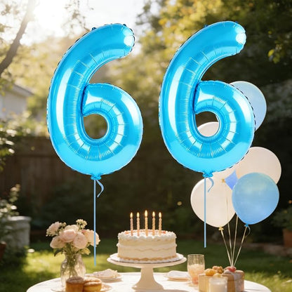 40 Inch Number 66 Balloons for 66th Birthday Party Decorations, 0-100 Jewelry - Image 3