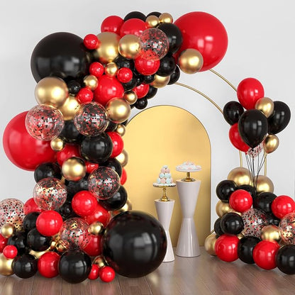 Lukiituke Red Black and Gold Balloon Arch Kit, Movie Night, New Year, Casino by Lukiituke