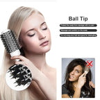 Round Brush with Boar Bristle, Ball Tip Round Hair Brushes for Women Blow Drying, 2 Clips and 1 Comb Included (2.9" & Barrel 1.7")…