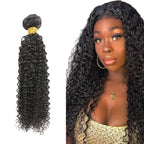 30 Inch Human Hair Bundles Natural Black Kinky Curly Bundles Brazilian Virgin Remy Hair Extensions Niegmeag Double Weft Color 1B Kinky Curly Bundle Hair Weave 100g
