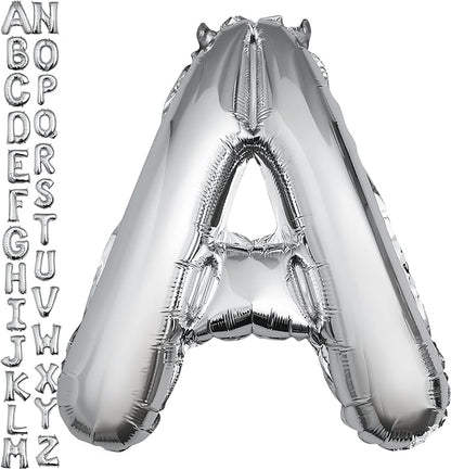 40 inch Silver Letter A Balloon, Big Size Alphabet Foil Mylar Helium Balloons by VHUWE
