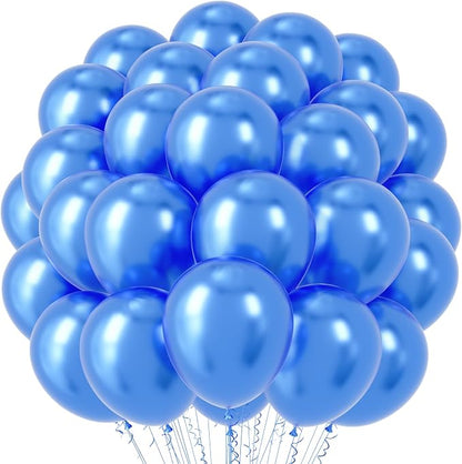Voircoloria 66pcs Metallic Blue Latex Party Balloons, 12inch | by Voircoloria