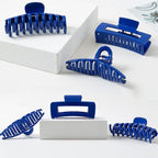 Blue Hair Claw Clips for Thick/Fine/Thin Hair,Strong holding Grip Clip Women Large Jaw Clips for Hair 3 Count In set Hair Accessories (Blue hair clips)