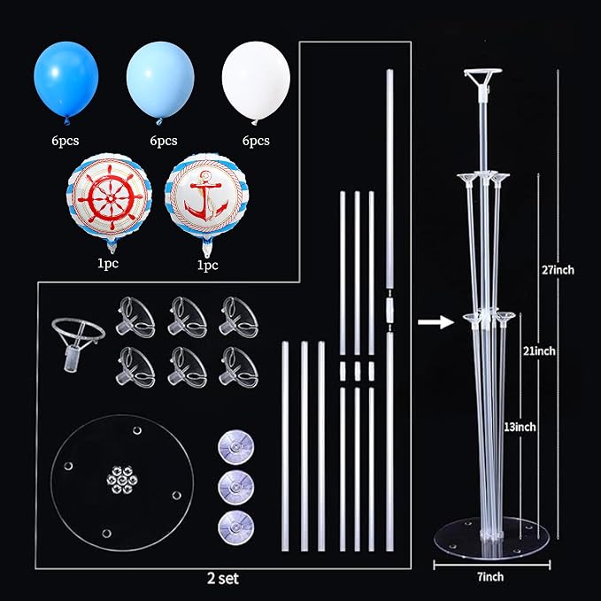 Nautical Balloon Stands for Table Centerpieces 2 Sets - Image 3