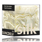 Suncdelv Silk,100% Silk Scrunchies for Hair,22 Momme Hair Ties for Anti-Crease & Breakage,Natural Women Hair Accessories，Fashion Hairbands 3PCS（White)