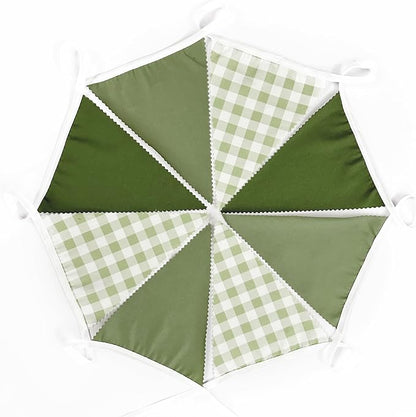 32Ft Sage Green Party Decorations Sage Gingham Banner Olive Green Buffalo Plaid - Image 6