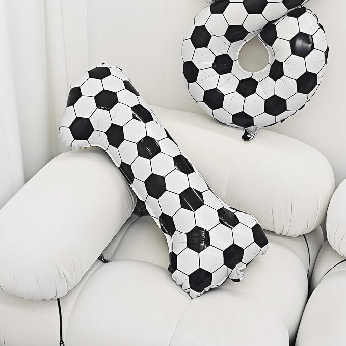 Black White Soccer Number 5 Balloon 5nd Birthday Decoration 40in 5 Balloon | - Image 4