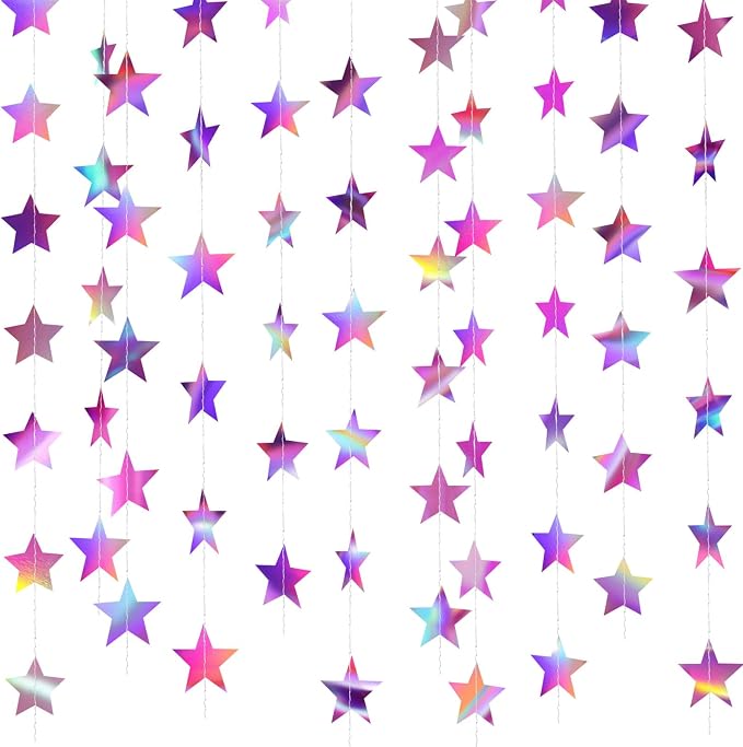Patelai Glitter Star Garland Banner 2026 Graduation Decor 130 Feet Star Hanging by Patelai