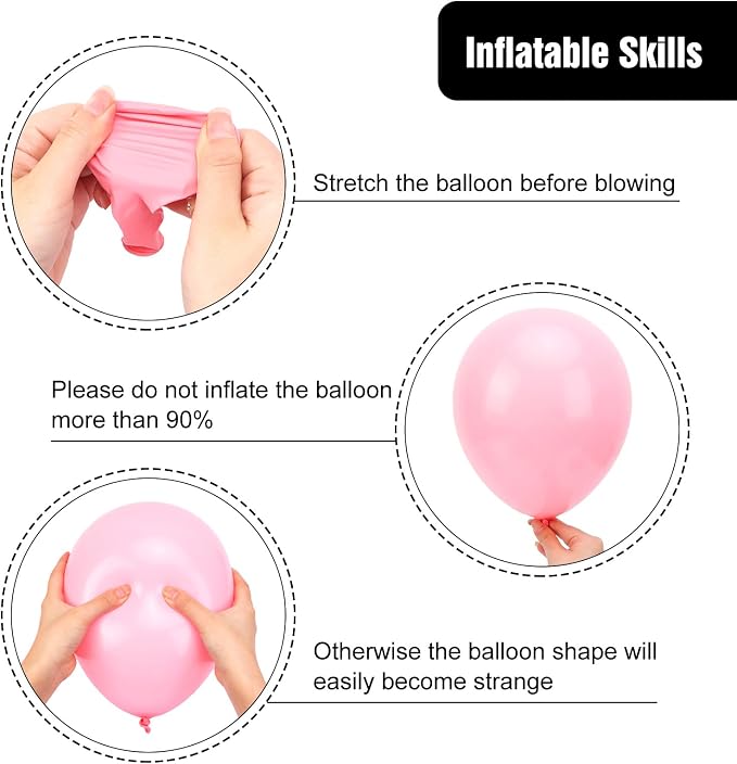 RUBFAC Pink Balloons 65pcs, 12 Inch Baby Light Pink Party Balloon - Image 4