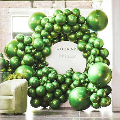 PartyWoo Metallic Green Balloons 50pcs Latex Helium Balloons 12 Inch | - Image 5
